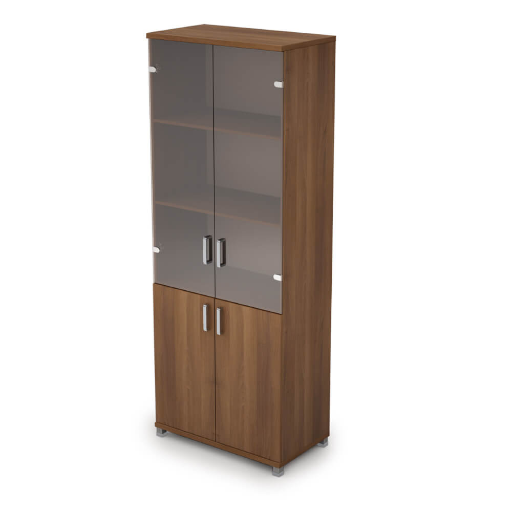 Шкаф-витрина (стекло-бронза) высокий широкий 800x450x2116 ХДФ