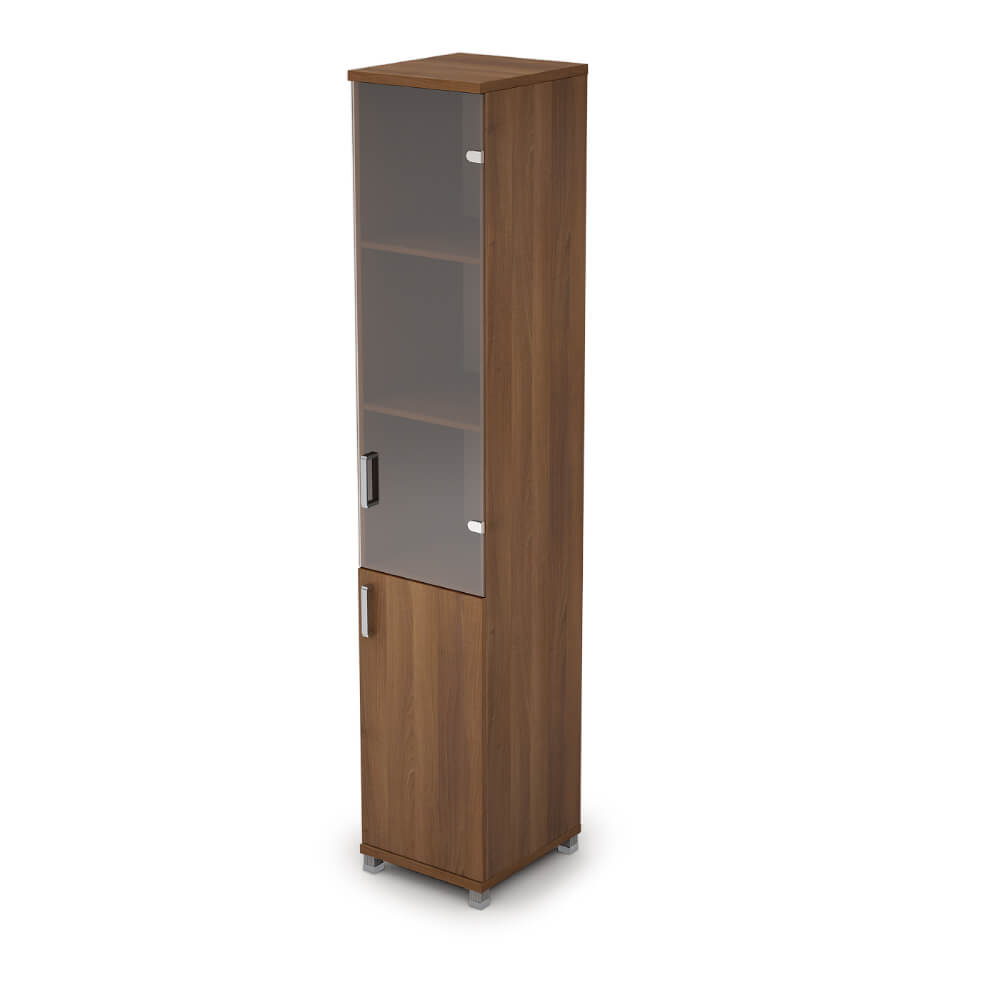 Шкаф-витрина (стекло-бронза) высокий узкий 400x450x2116 ХДФ