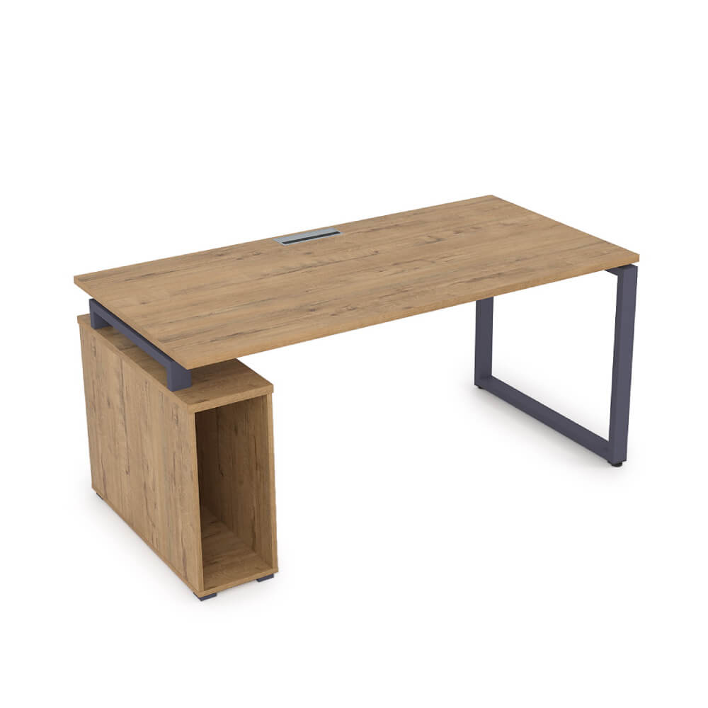 Стол с тумбой под системный блок 1600x800x750 (Teakwood/графит, 1600x800x750)