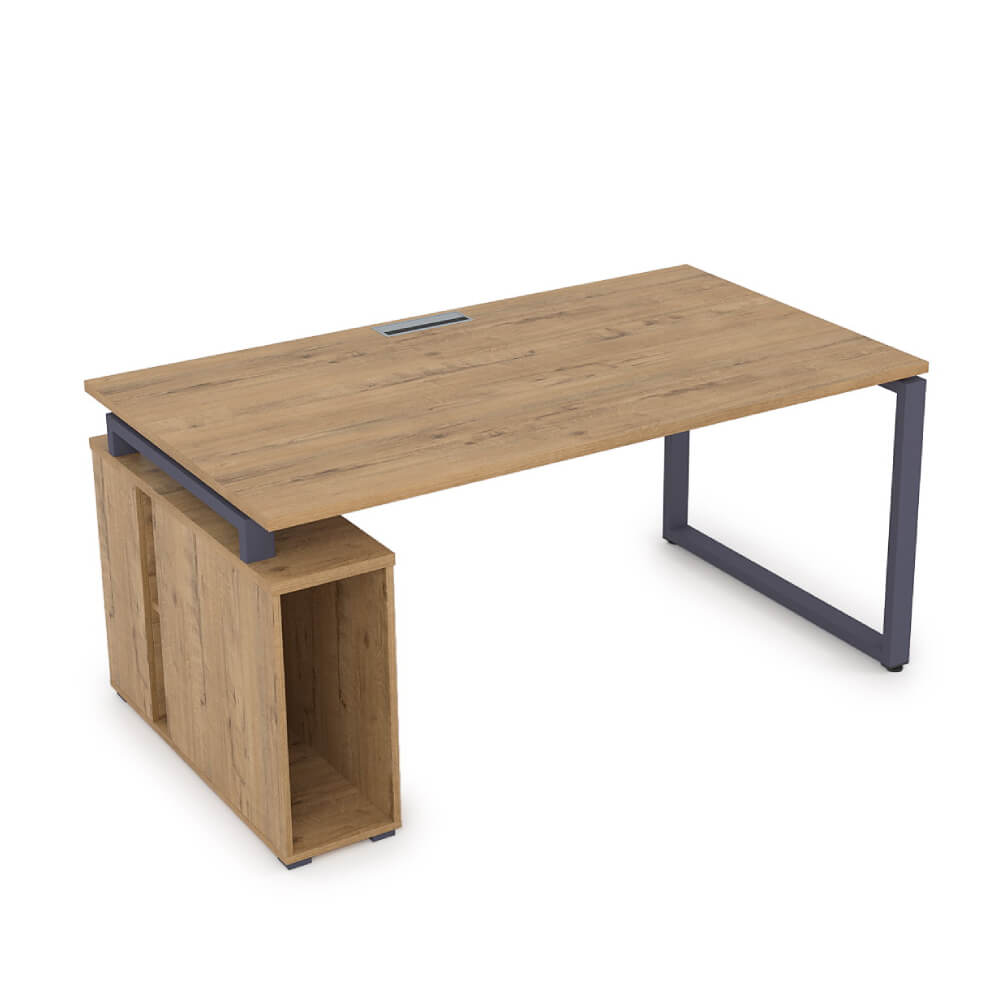 Стол с тумбой под системный блок 2000x900x750 (Teakwood/графит, 2000x900x750)