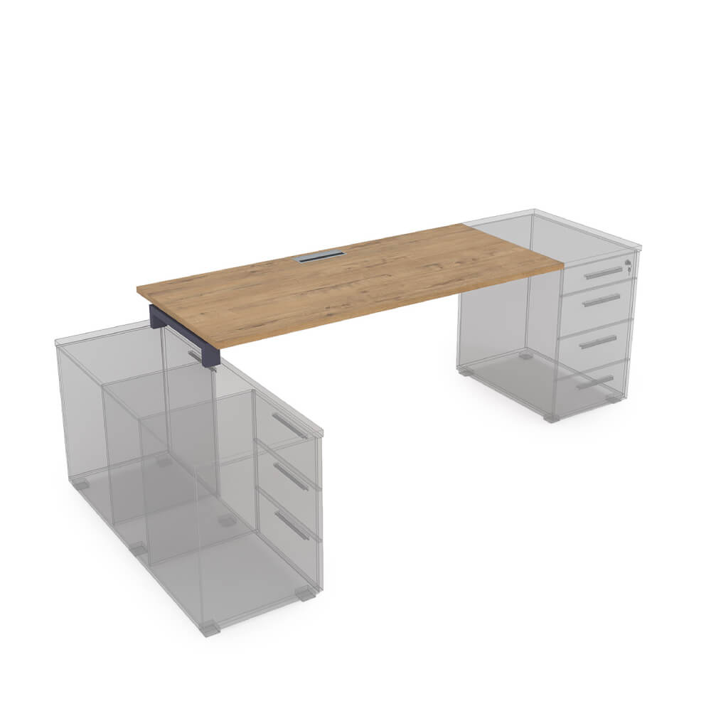 Стол рабочий 1400x700x750 (крепление к тумбе) (Teakwood/графит, 1400x700x750)
