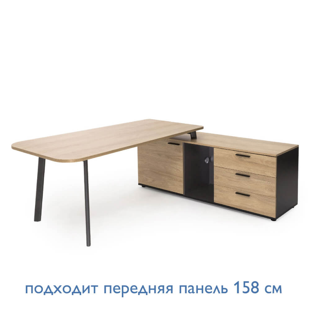 Стол на опорной тумбе правый 1780/1600x780/500x75/630